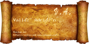 Valló Adrián névjegykártya